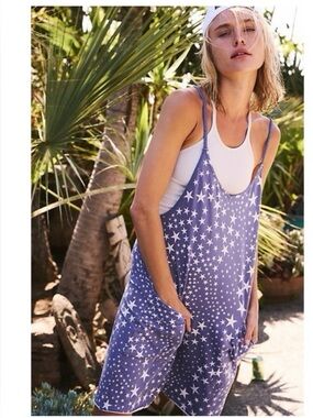 Free People Movement Hot Shot Romper- In The Stars Indigo